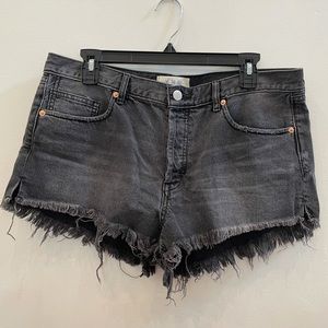 Free People Gray Jean Shorts